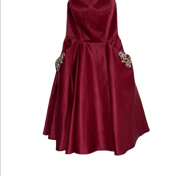 Any Lee Short Red Prom Dress With Pockets - Picture 6 of 10